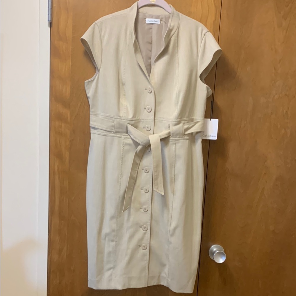 Calvin Klein safari shift style dress SZ 14 NWT